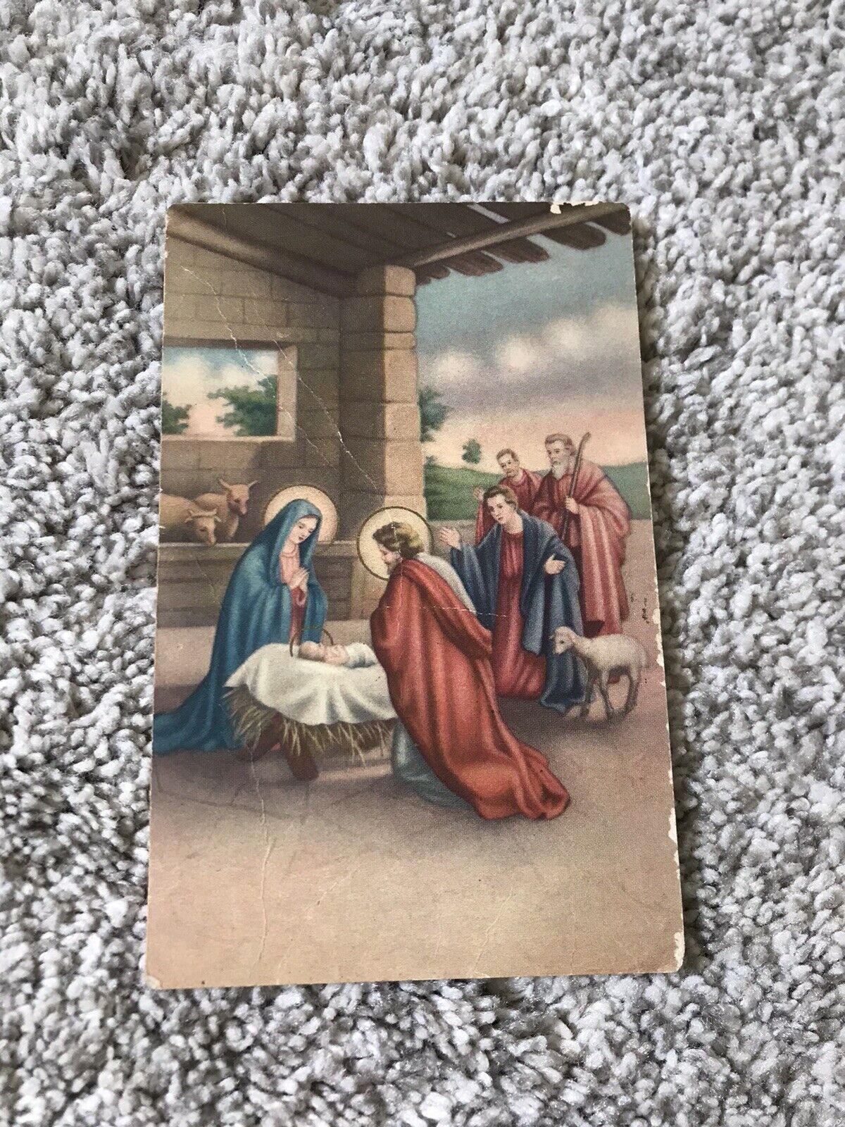 Christmas Nativity Jesus Mary Joseph Wise Men Moeschke Litho Print Postcard 1910