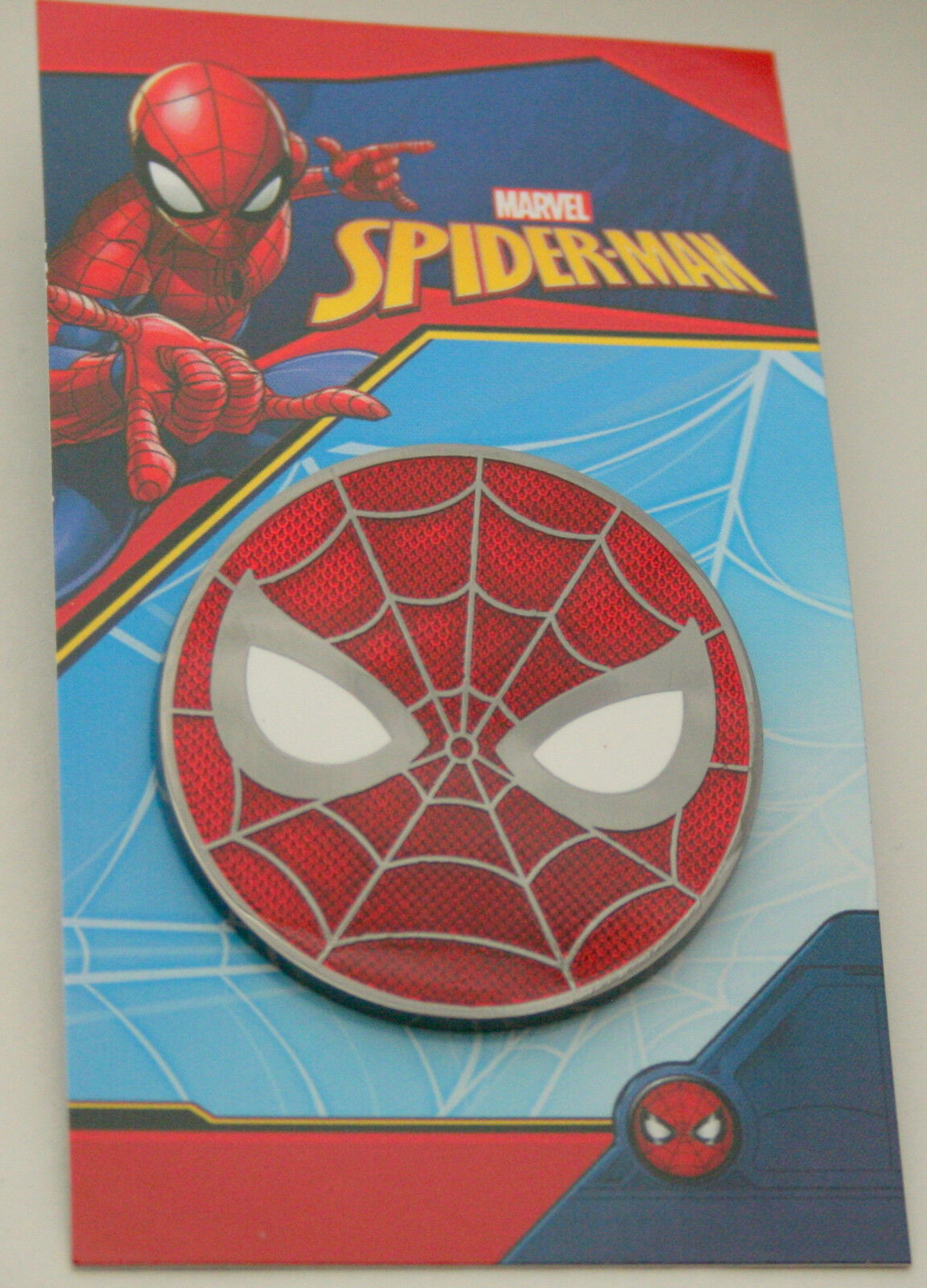 Marvel Comics LA Rocks Spiderman Face Round Brooch Pin New MOC