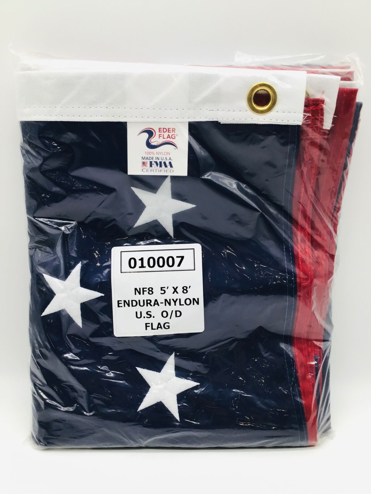 Endura-Nylon American USA Flag NF8 010007 Embroidered Reinforced 5'x8' - NEW