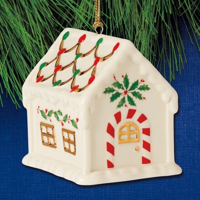NEW 2024 Lenox Accent Gingerbread House Porcelain Ornament