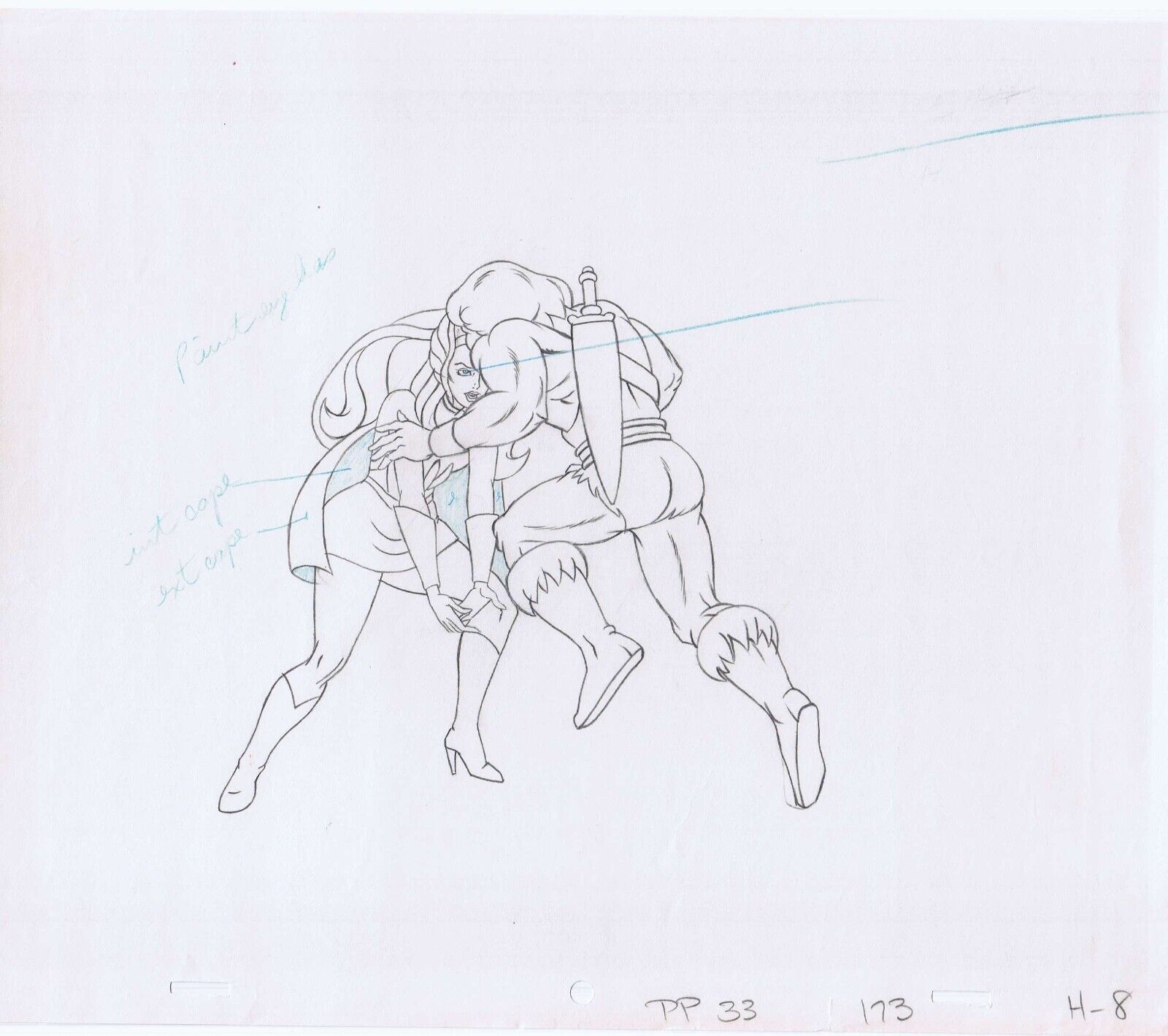 She-Ra He-Man 1985 Original Art w/COA Animation Production Pencils PP 33 173 H-8
