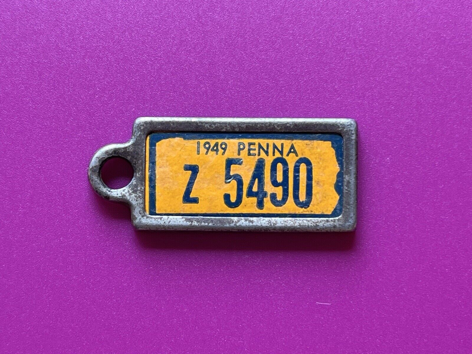 Pennsylvania License Plate DAV Tag 1949 Disabled American Veterans Keychain PA