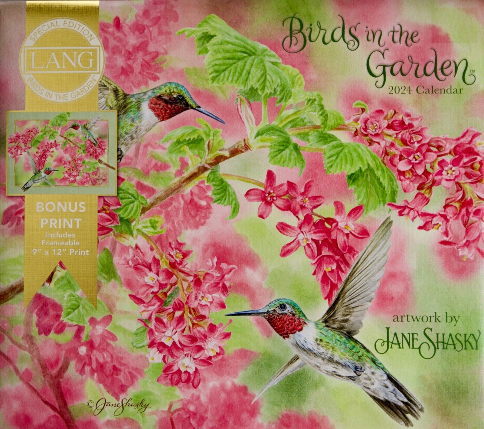 Lang Birds in the Garden 2024 Special Edition Full-Size Wall Calendar + Bonus