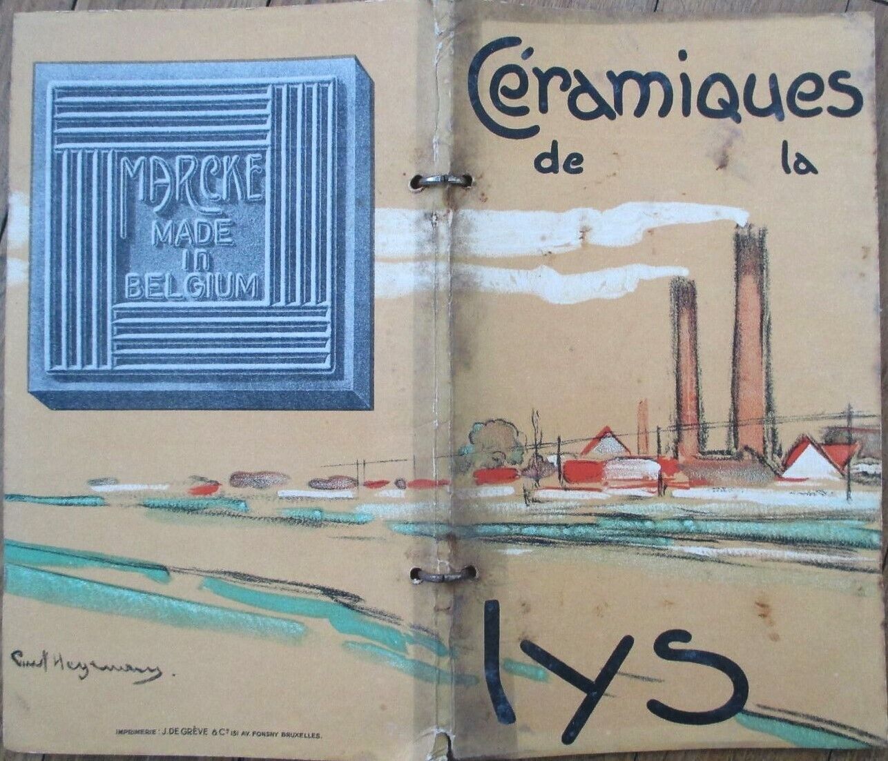 Ceramic Tile 1920s Advertising Trade Catalog, Willebroeck, Belgium, Color Litho