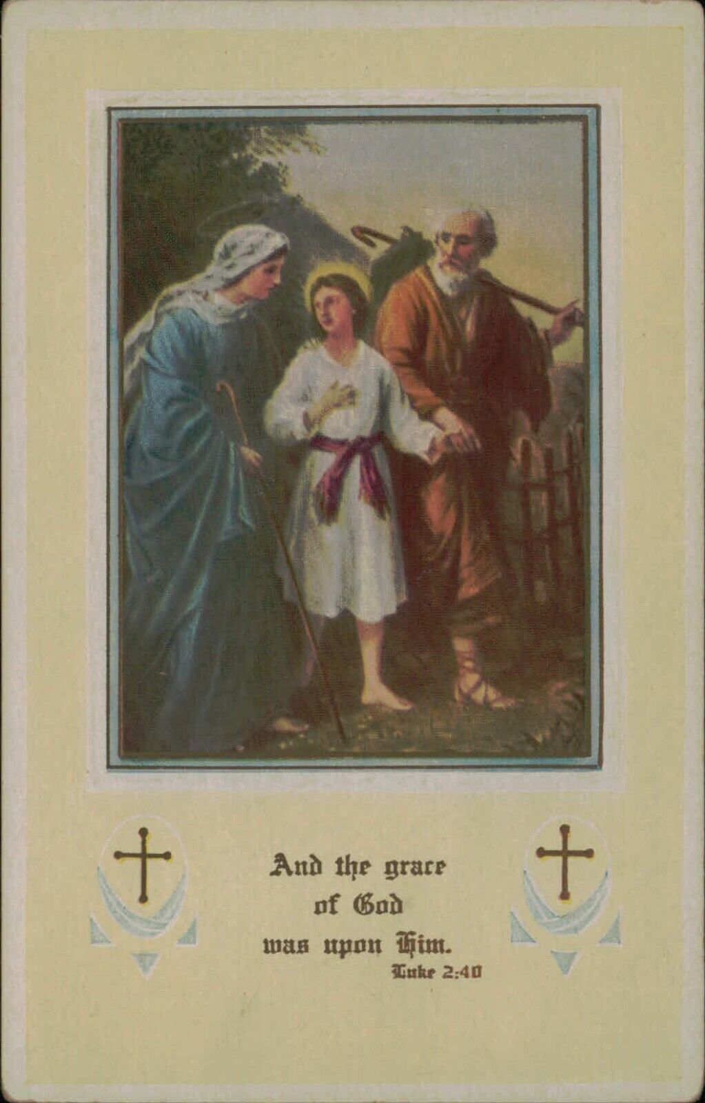 Postcard Holiday Luke 2:40 Grace of God Divided Back circa 1910