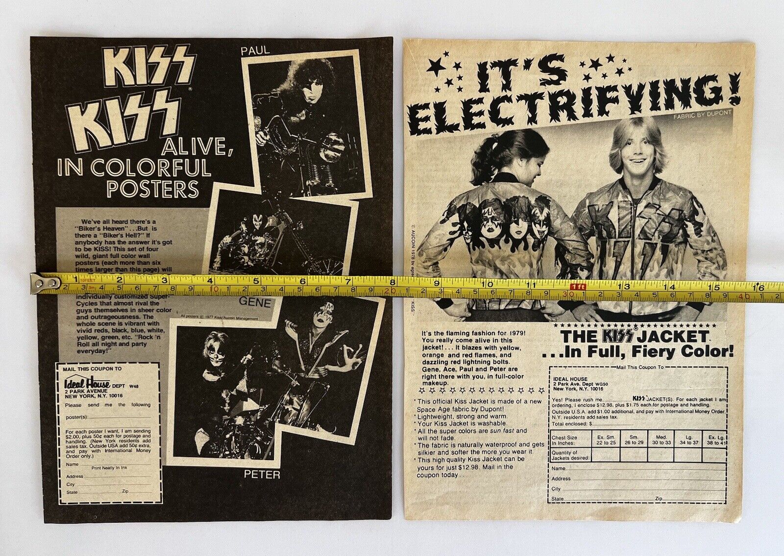 1970’s KISS Ads For Jacket Posters Paul Gene Peter Ace Vintage Junk Journal