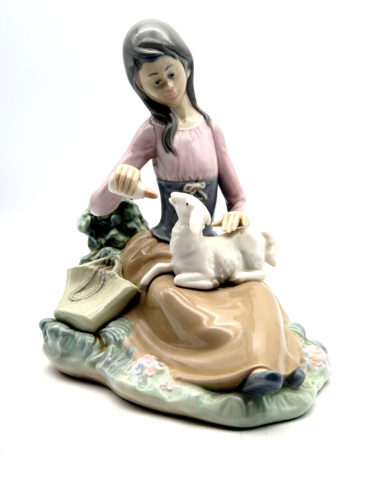 Vintage Lladro Little Bo Peep Porcelain Figurine Handmade Spain