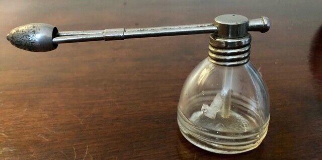 Antique Glass Atomizer Spray Perfume Bottle Clear Glass