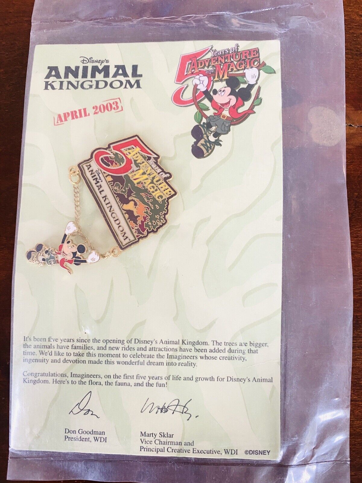 New Sealed Disney’s Animal Kingdom April 2003 Years of Adventure And Magic