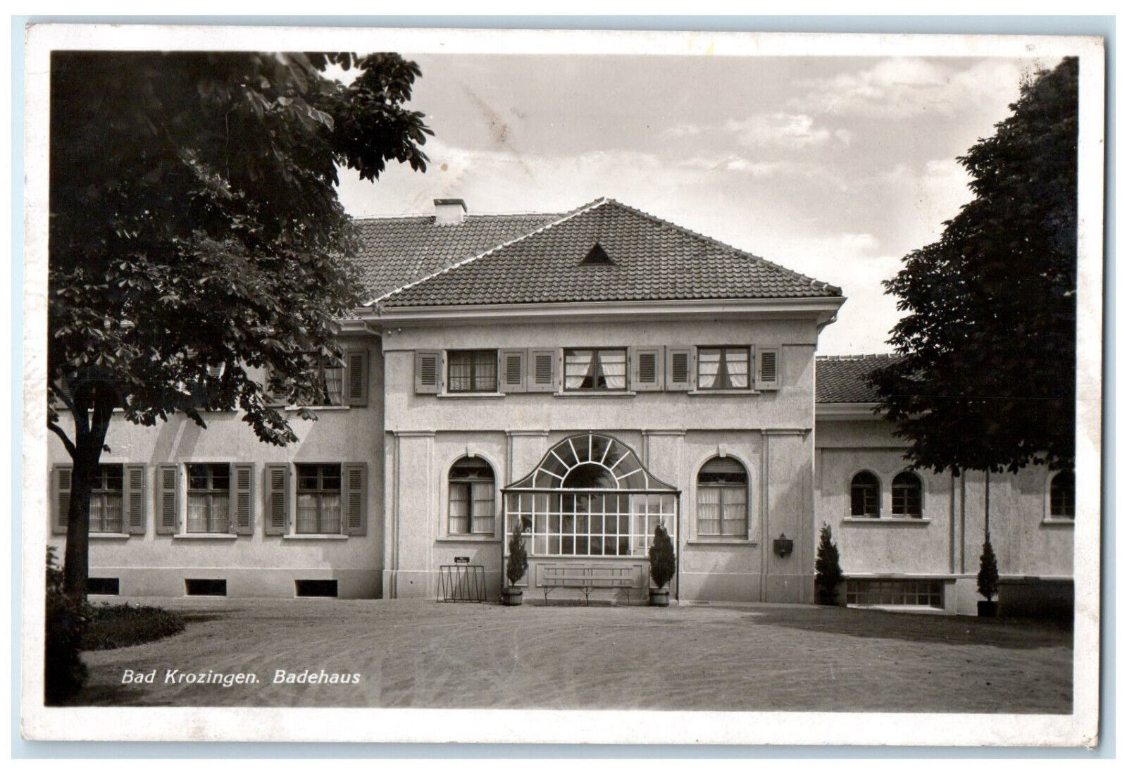 1944 Bad Krozingen Bath House Germany Vintage APO RPPC Photo Postcard