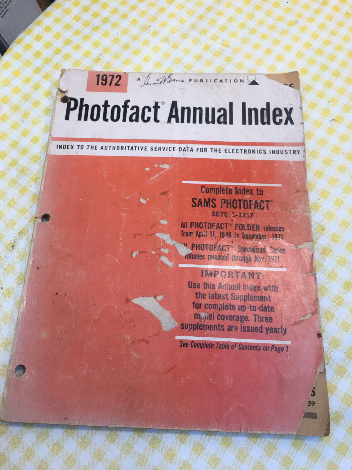 VTG 1972 SAMS PhotoFact Annual Index