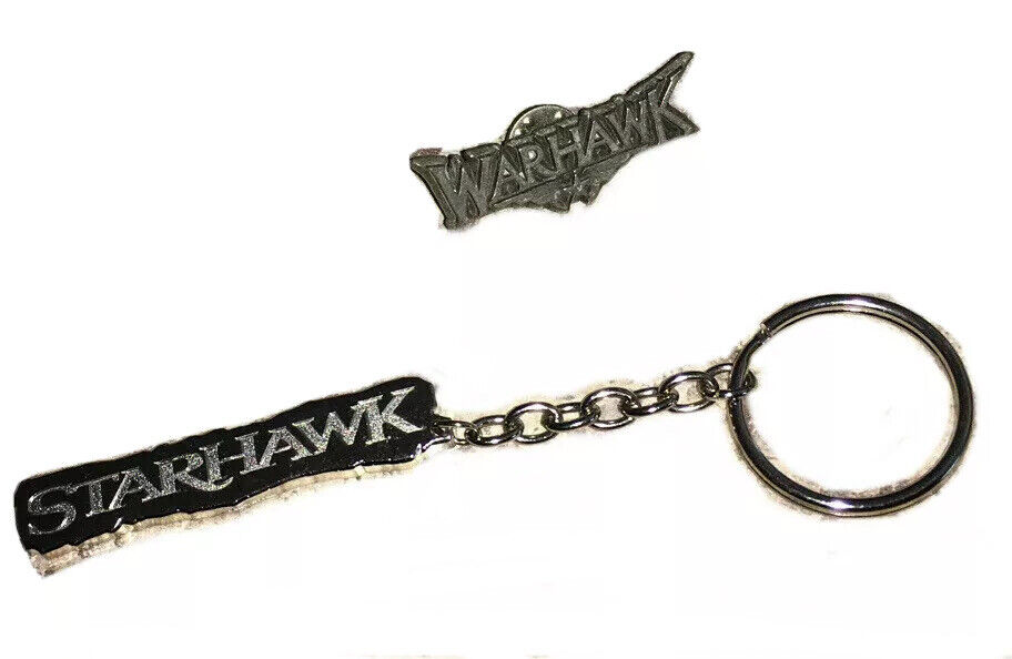 RARE VINTAGE PROMO WARHAWK Pin + STARHAWK Keychain PlayStation Promotional Items