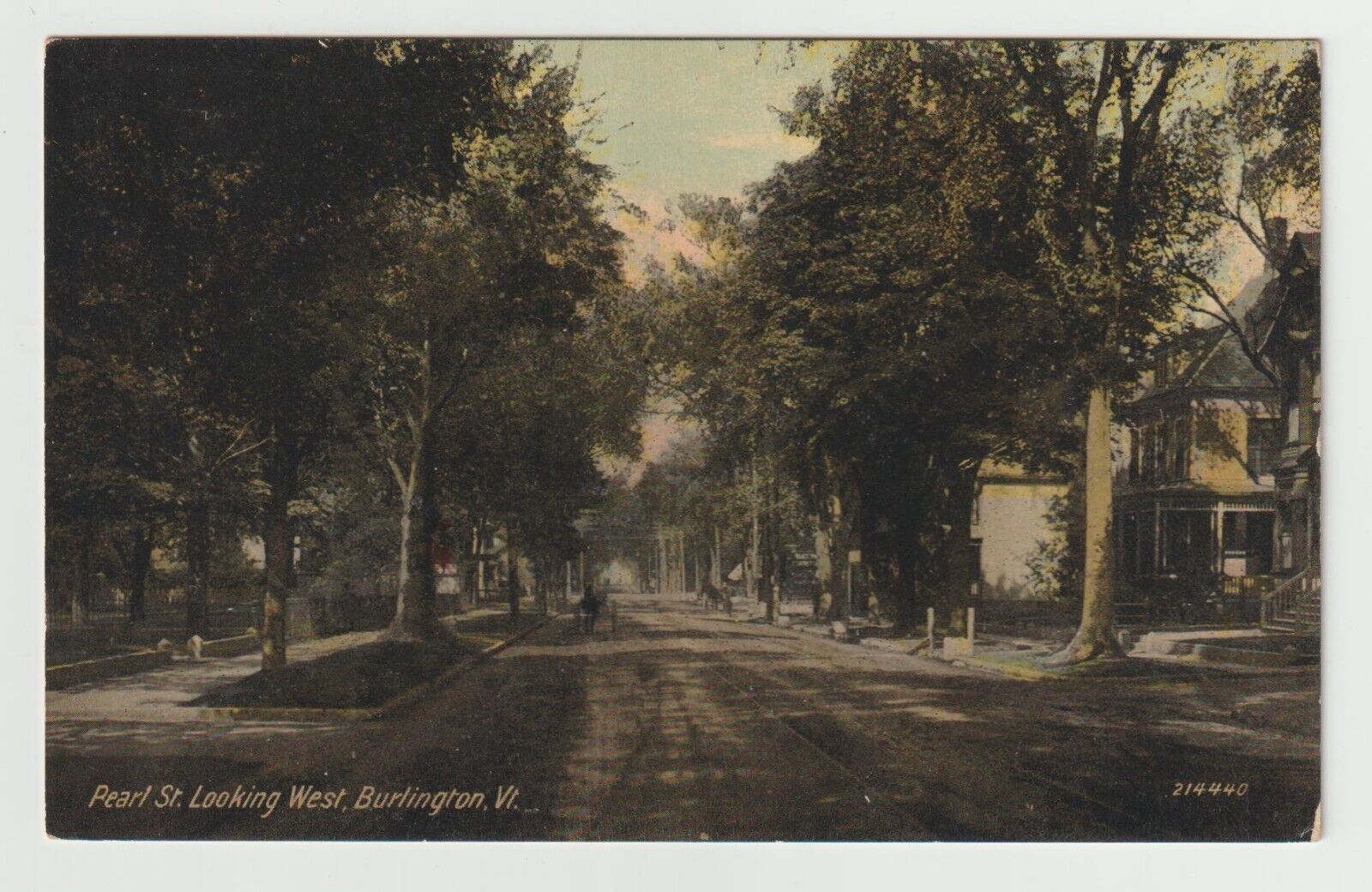 Pearl Street Looking West Burlington VT Vermont Vintage Postcard