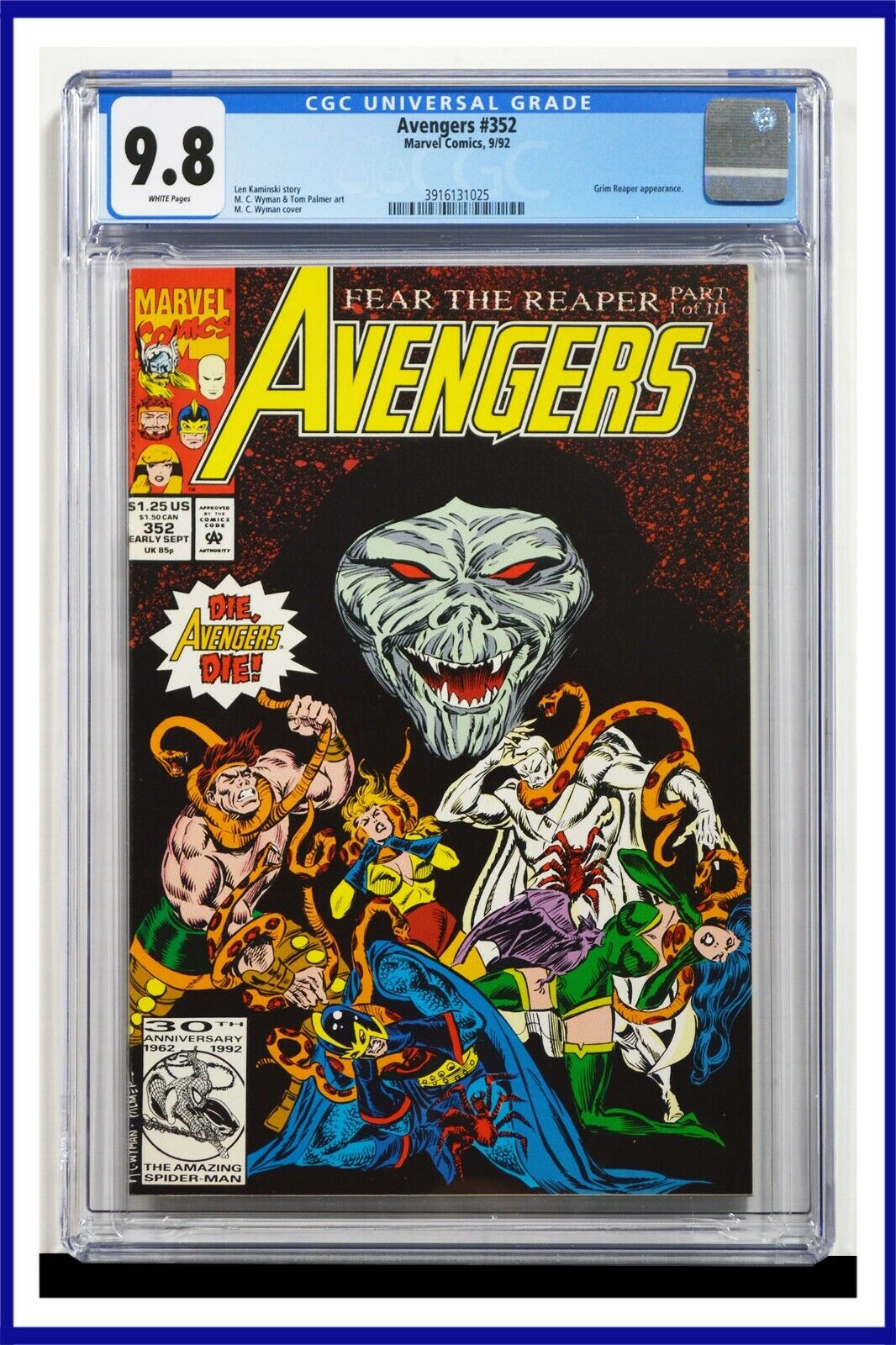 Avengers #352 CGC Graded 9.8 Marvel September 1992 White Pages Comic Book.