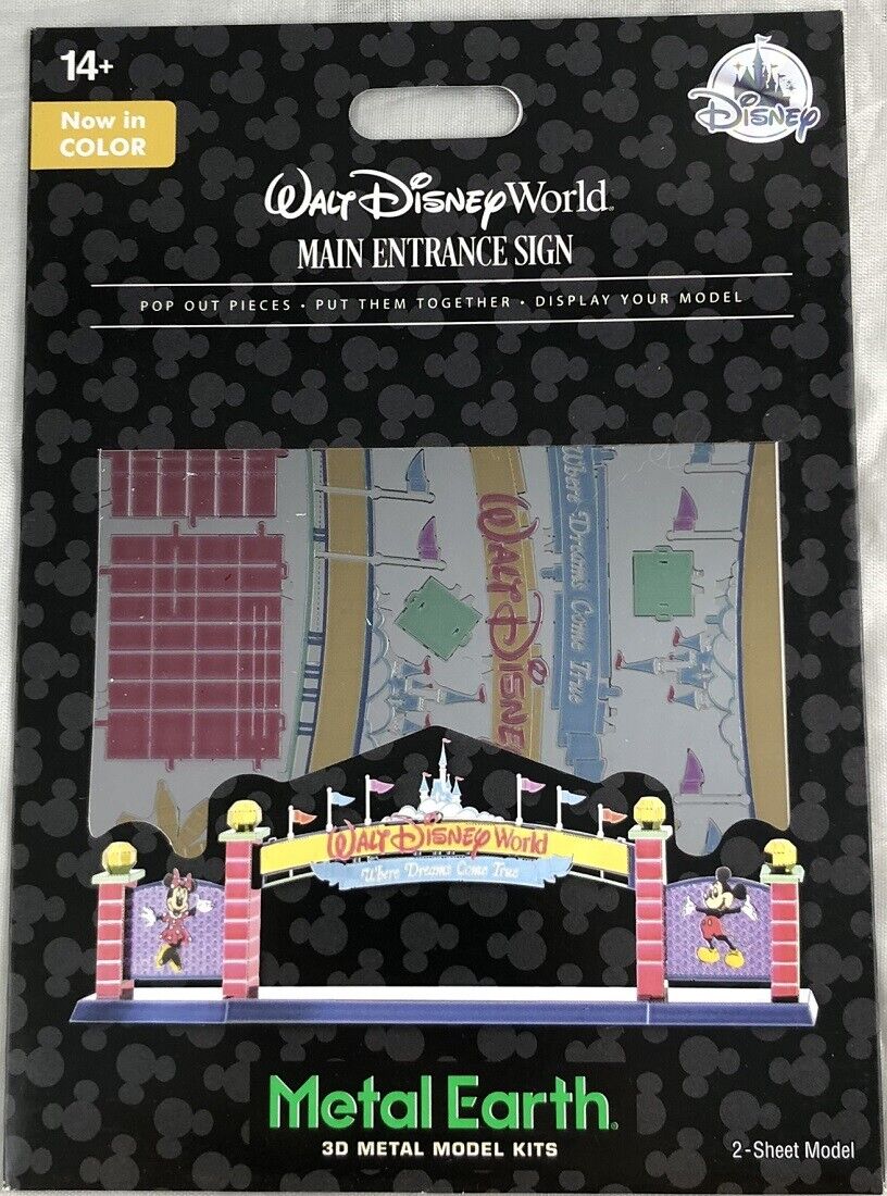 Disney Parks WDW Main Entrance Sign Metal Earth 3D Model Kits Walt World - NEW