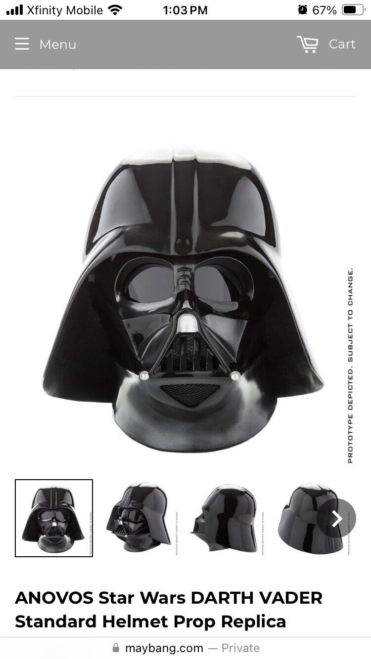 New Rare Anovos Star Wars DARTH VADER Helmet
