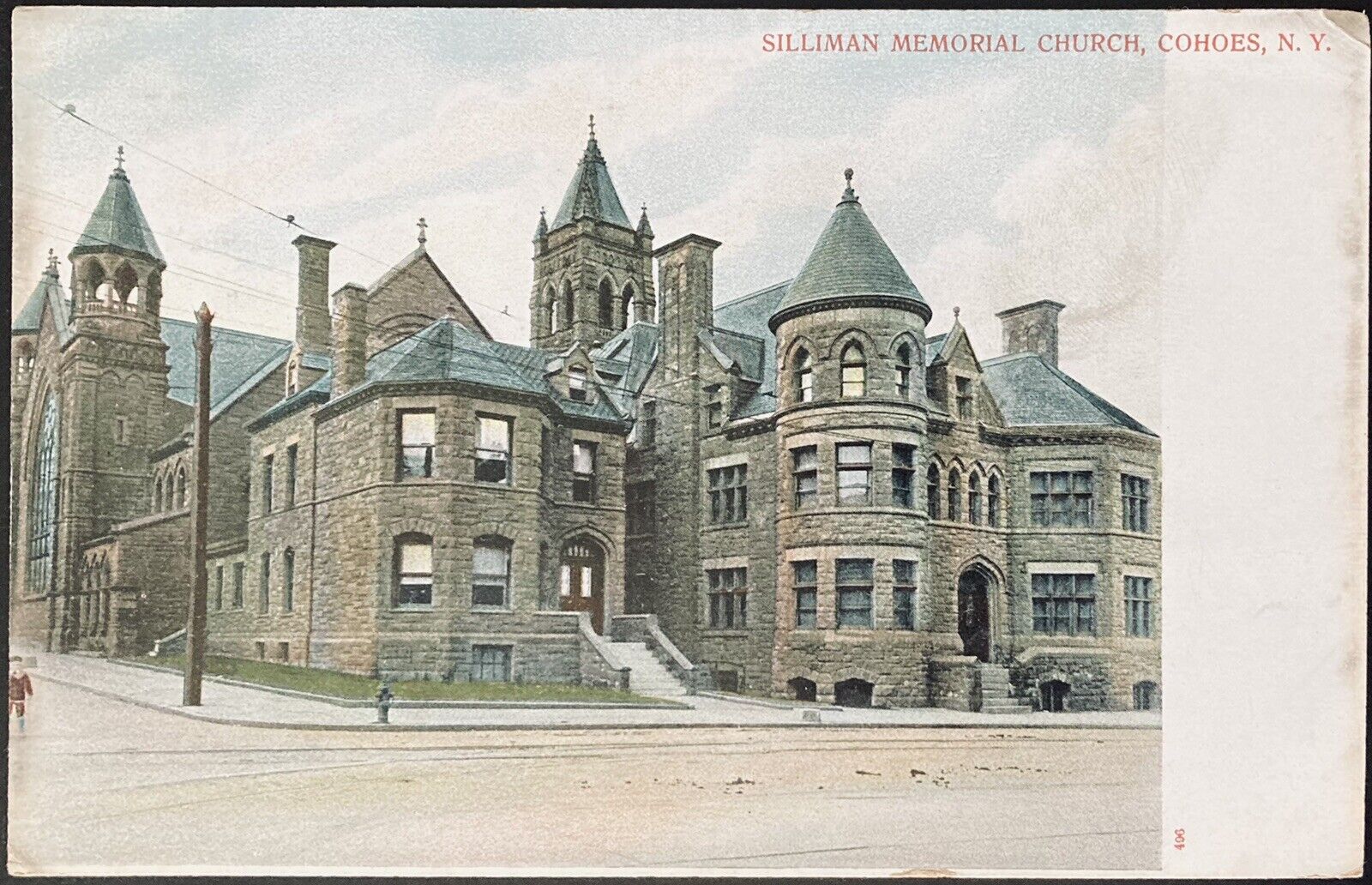 COHOES, NY. C.1907 PC.(A18)~VIEW OF SILLIMAN MEMORIAL CHURCH