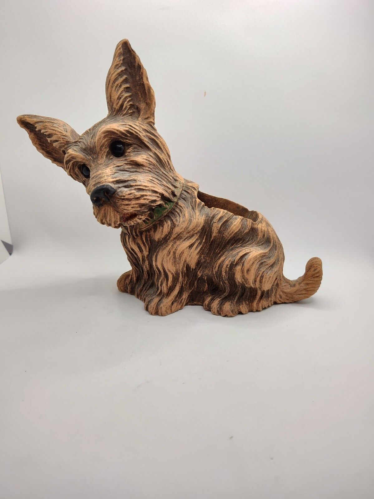 SCOTTISH TERRIER Double Hole Planter Flower Pot Scotty Dog Resin, One Of A Kind
