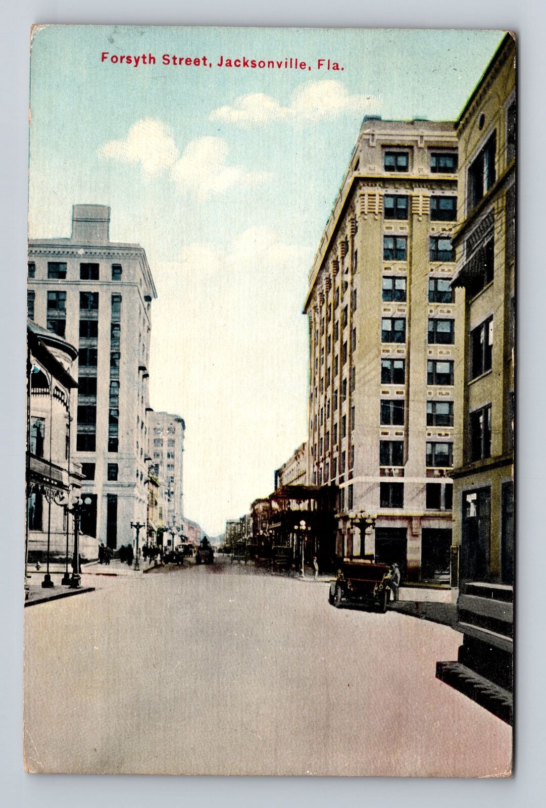 Jacksonville FL-Florida, Forsyth Street, Antique Souvenir Vintage Postcard