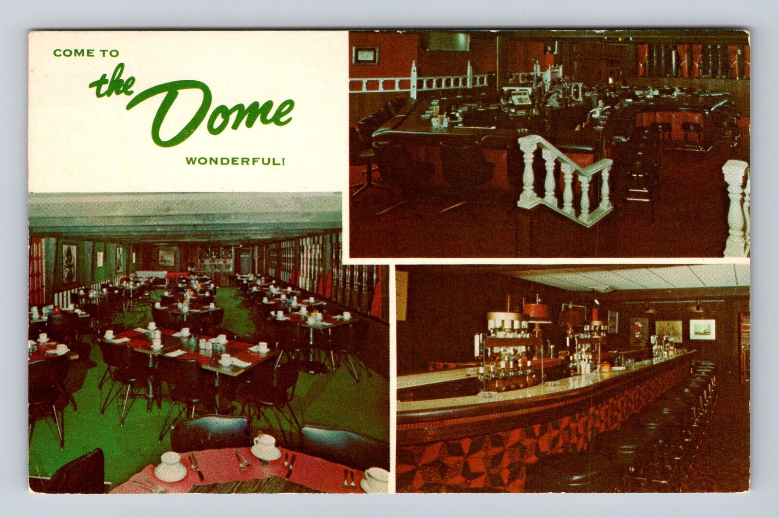 Marinette WI-Wisconsin, The Dome Advertising, Vintage Souvenir Postcard