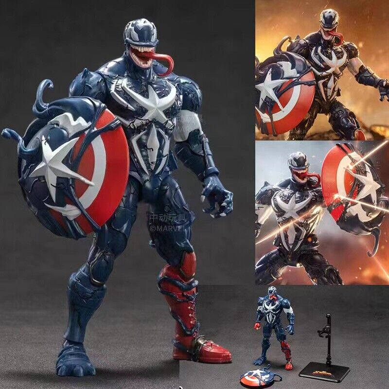 New ZD TOYS Venomized Captain America Action Figure Toys Kids Xmas Gift 7in