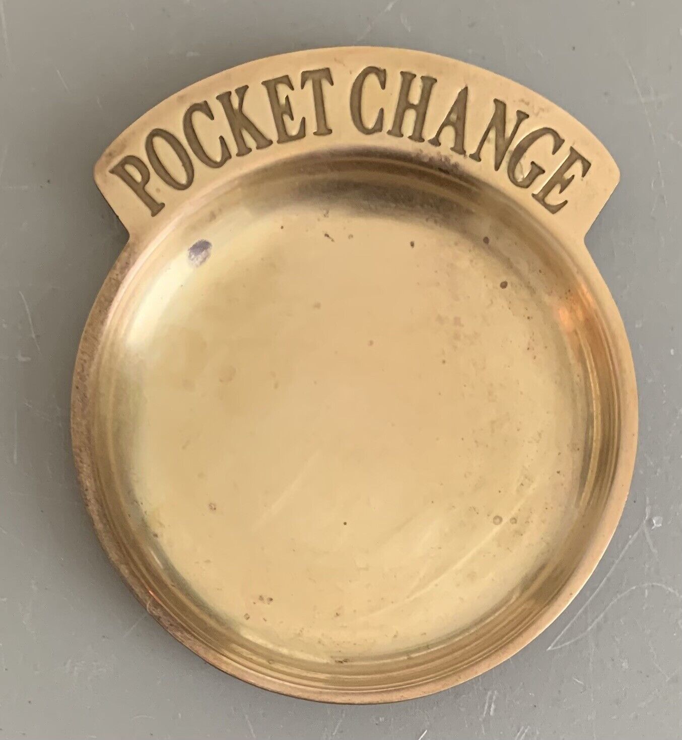 Vintage Brass Pocket Change Dish Valet Coin Tray Holder  5