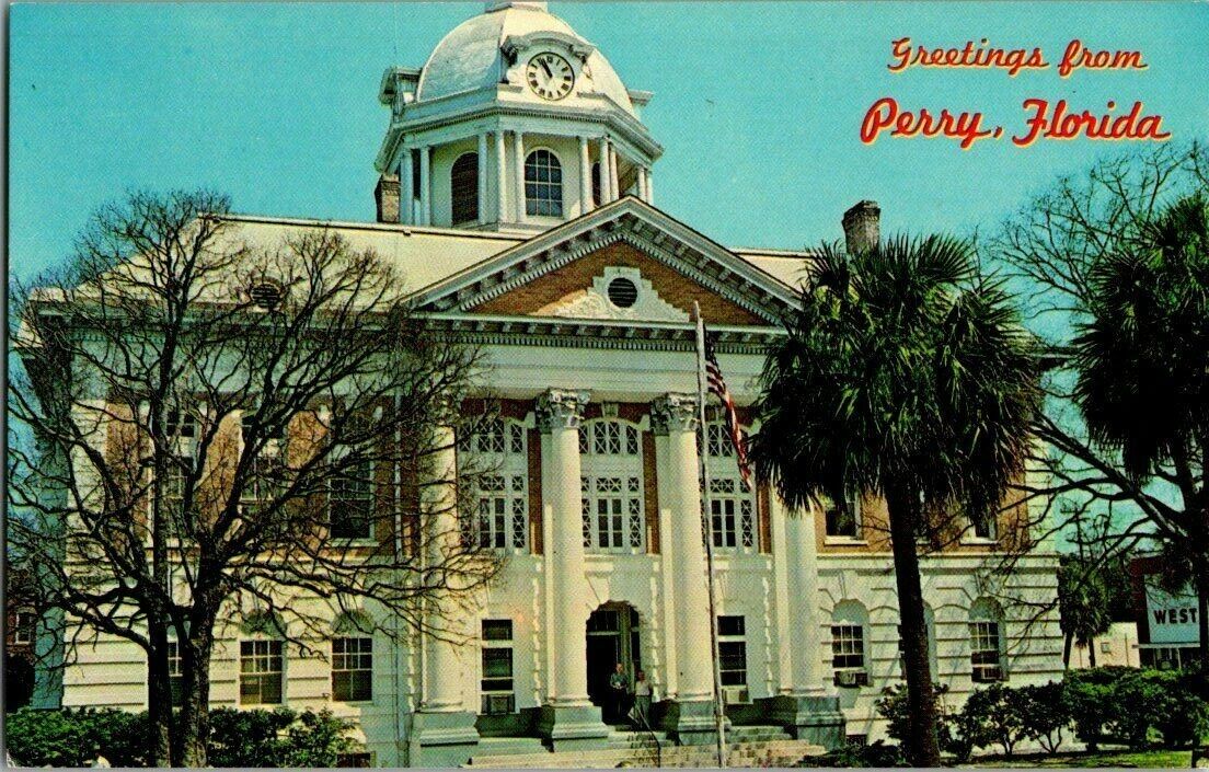 1950'S. PERRY, FL. COURT HOUSE. POSTCARD. HH13