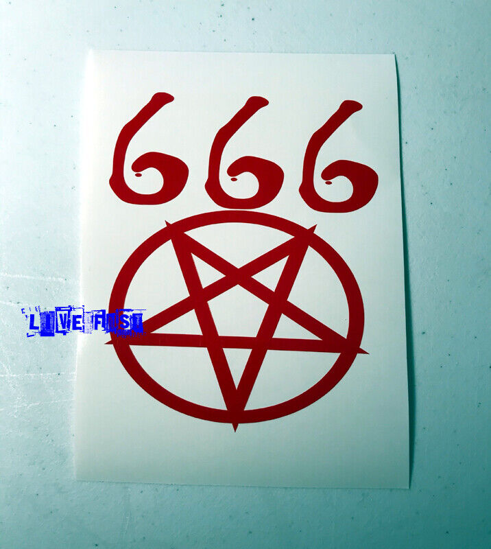 666 INVERTED PENTAGRAM DECAL STICKER VINYL BUMPER WINDOW satan satanic horror