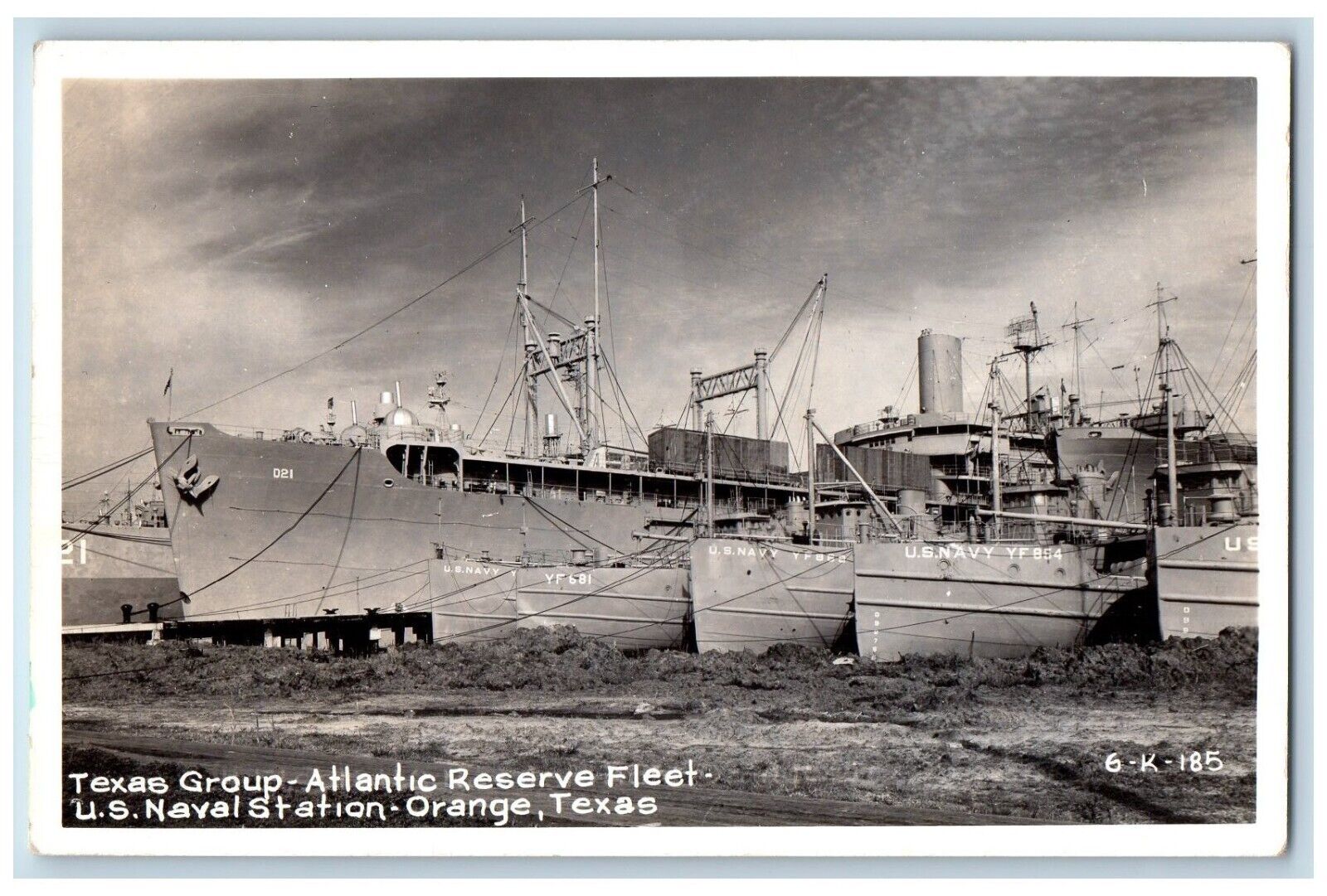 Orange Texas TX Postcard RPPC Photo Texas Group US Naval Station Cline c1950's