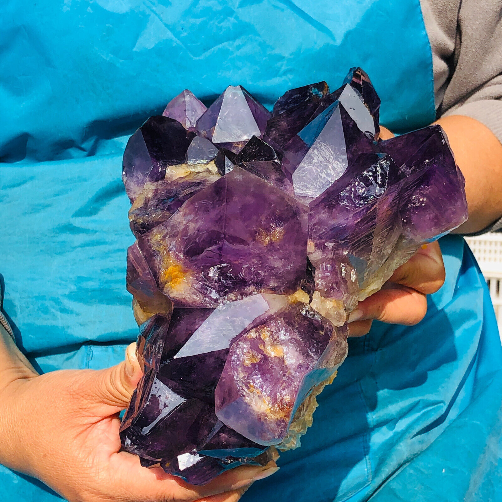 3600g HUGE Clear Purple Quartz Crystal Cluster Rough Specimen Heals Stone 1875