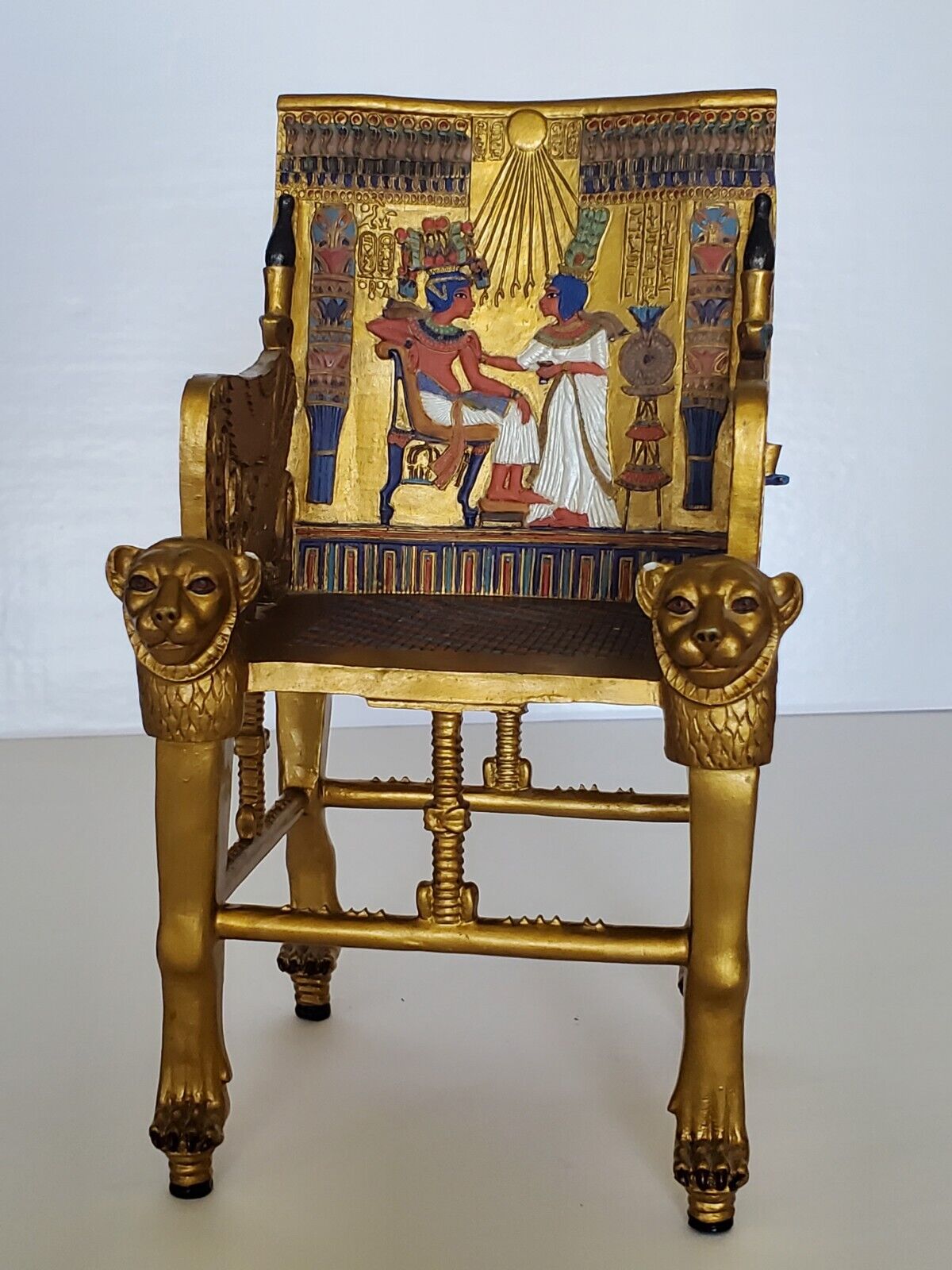 Replica Ancient Egyptian Antiquities Figure Throne Of King Tutankhamun Egypt BC