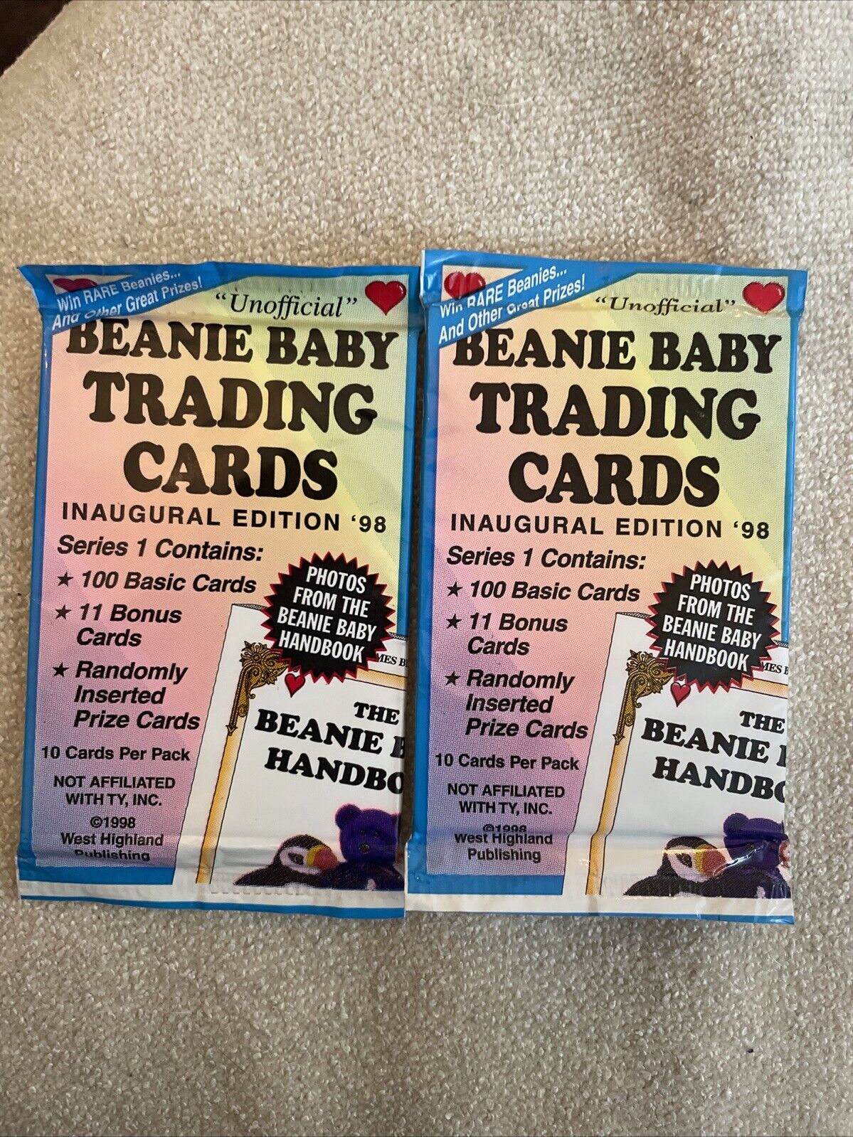 1998 Beanie Baby Inaugural Edition Series 1 Trading Card set & wrapper