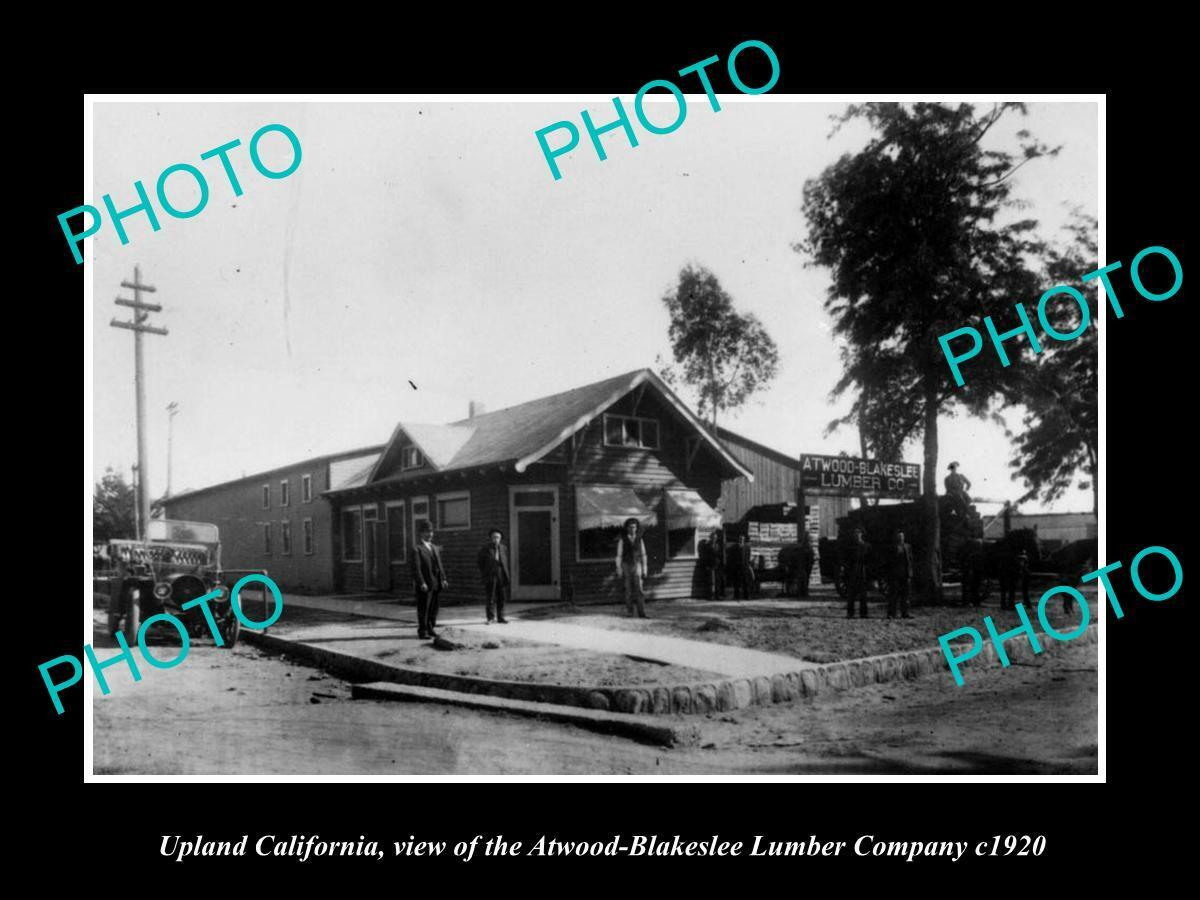 OLD 8x6 HISTORIC PHOTO OF UPLAND CALIFORNIA THE ATWOOD LUMBER Co c1920