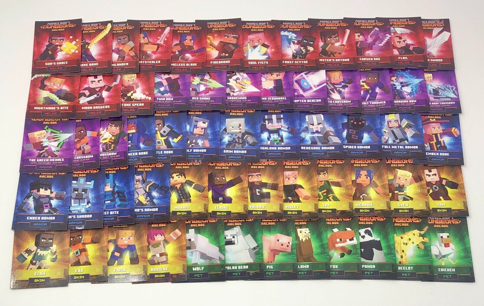 Minecraft Dungeons Arcade Cards 1-60 (Non-Foil, Series 1) COMPLETE SET