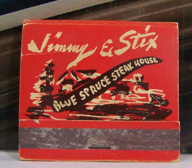 Rare Vintage Matchbook Z1 Roslyn Long Island New York Jimmy Stix Blue Spruce