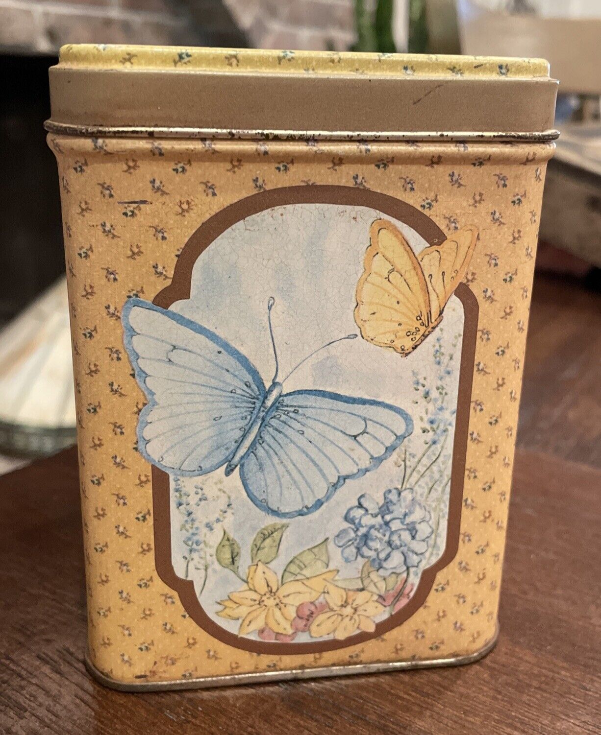 Vintage Butterfly Tin Container Princeton Industries 1970’s
