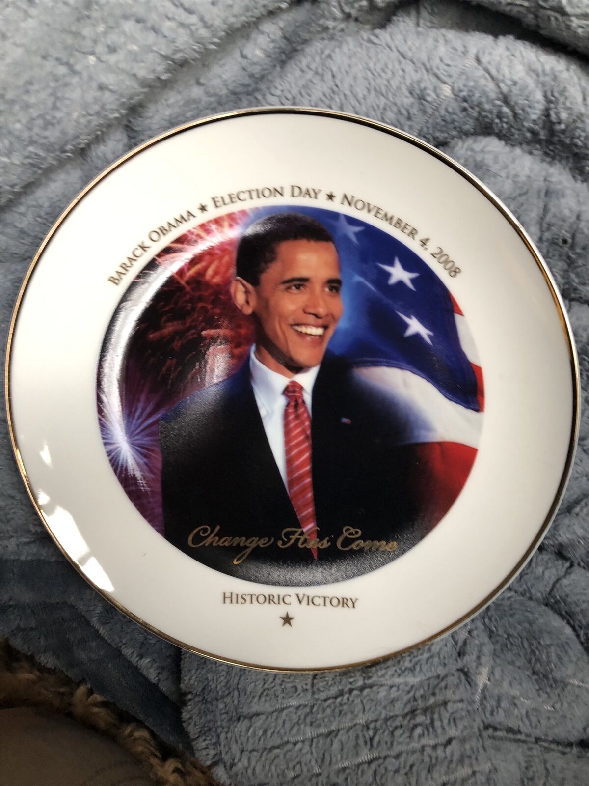 The American Historic Society Barack Obama Historic Victory Collectable Plate