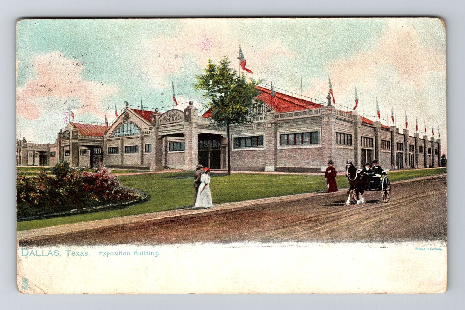 Dallas TX-Texas, Exposition Building Vintage c1906 Souvenir Postcard