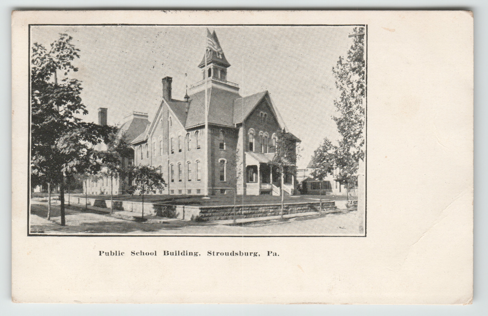 Postcard 1908 Stroudsburg, PA Public School Building