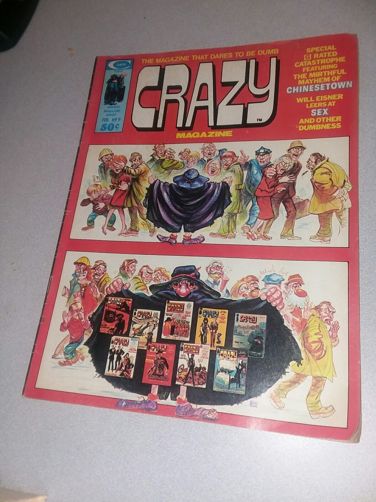 Crazy Magazine #9 Feb 1975 Marvel comics Satire Joker Will Eisner Gerber Stevens