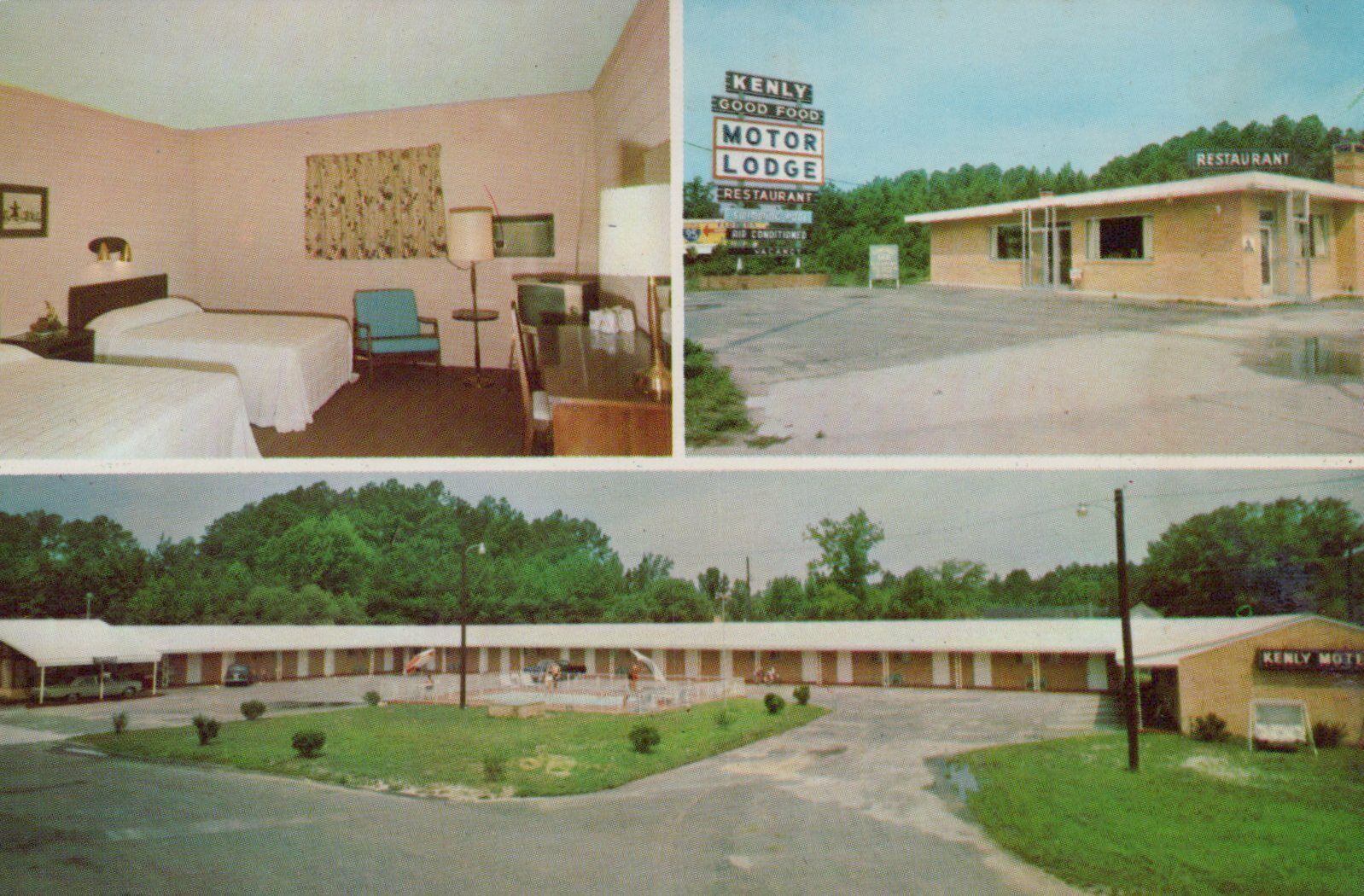 Kenly Motor Lodge & Restaurant Kenly N.C. Posted Vintage Chrome Post Card
