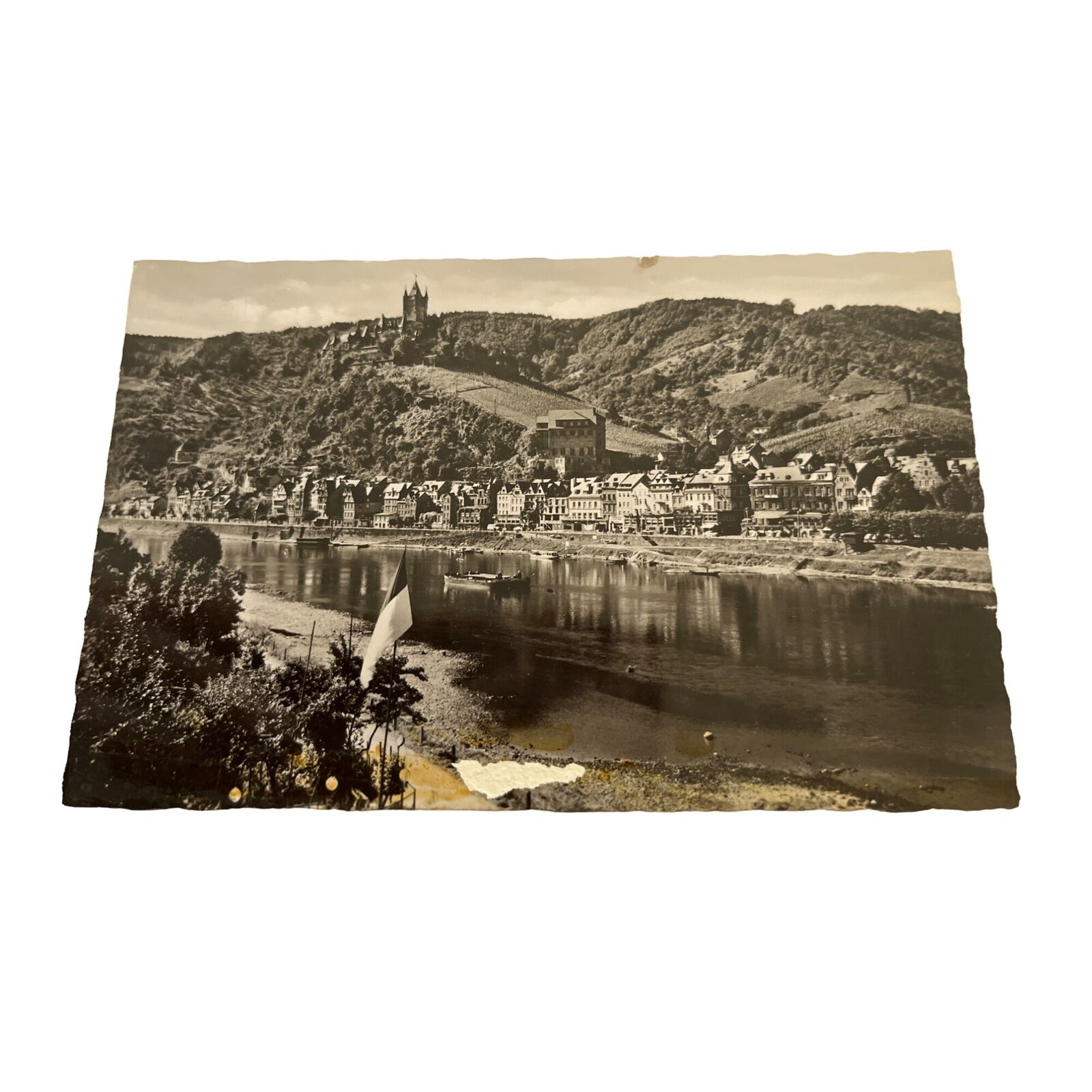 Vintage Black & White French Postcard No. 947 - Scenic River & Town View P137
