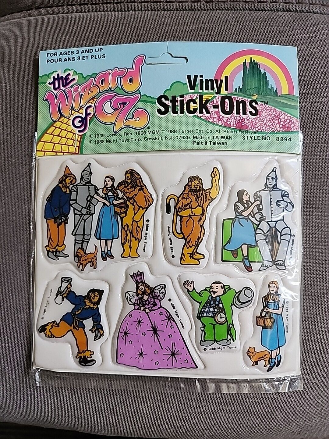 Vintage 1988 Wizard of Oz Puffy Stickers Sealed
