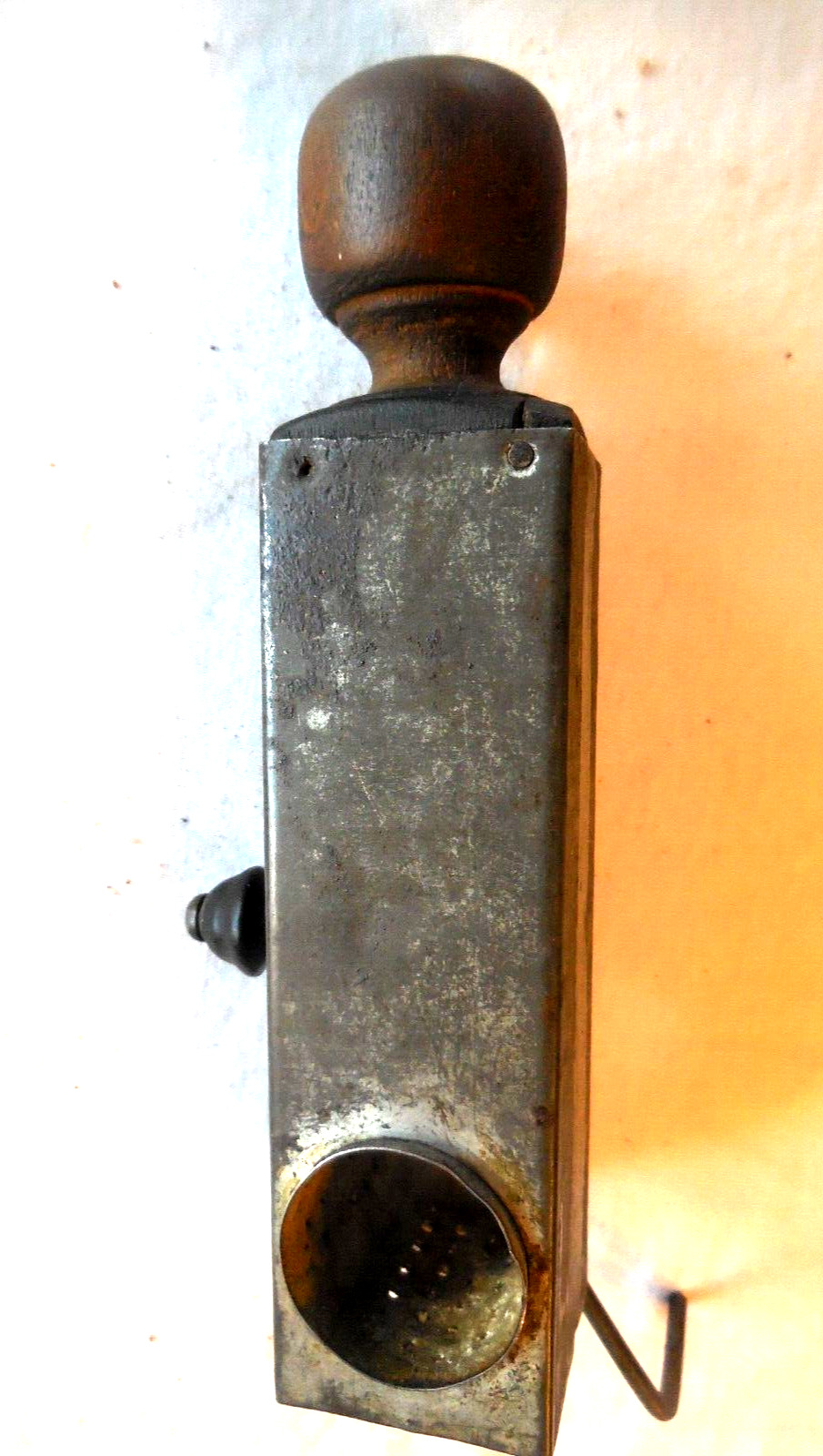 Antique tin mechanical nutmeg grater circa later 1800's