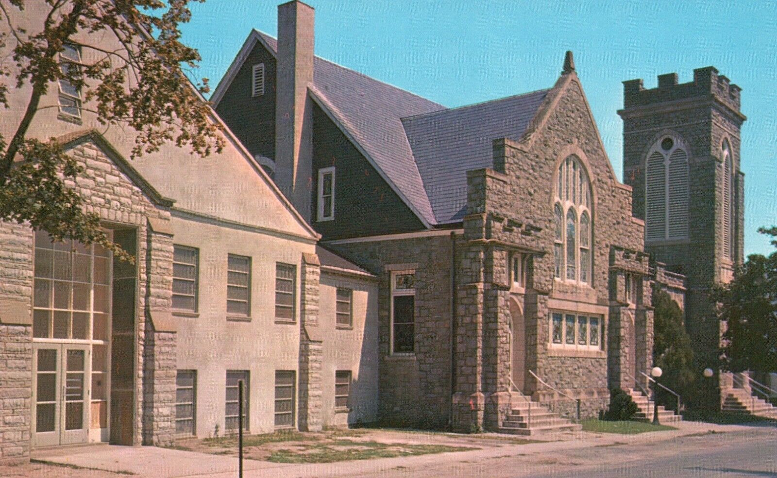 Postcard DE Lewes Delaware Methodist Church Chrome Vintage PC b8160