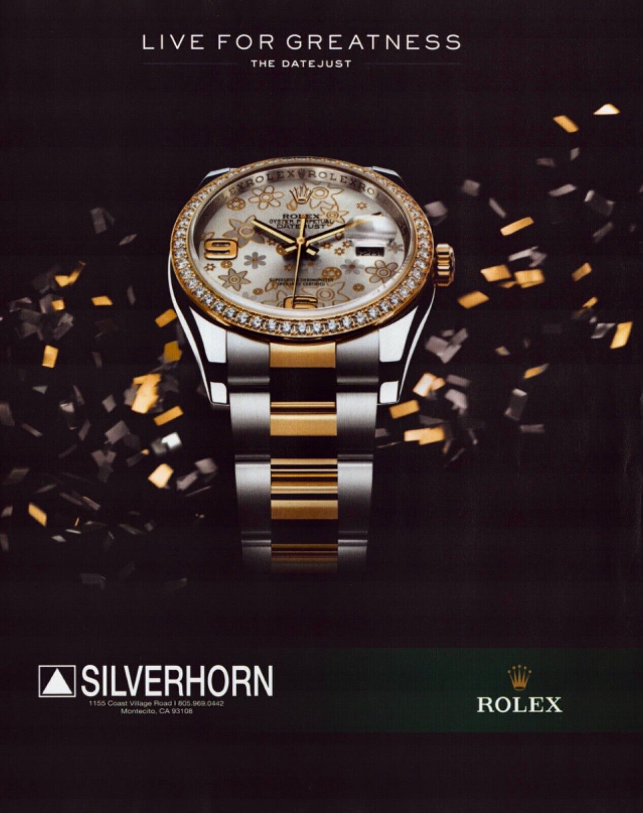 2012 ROLEX Datejust Watch ~ Live For Greatness ~ VINTAGE PRINT AD
