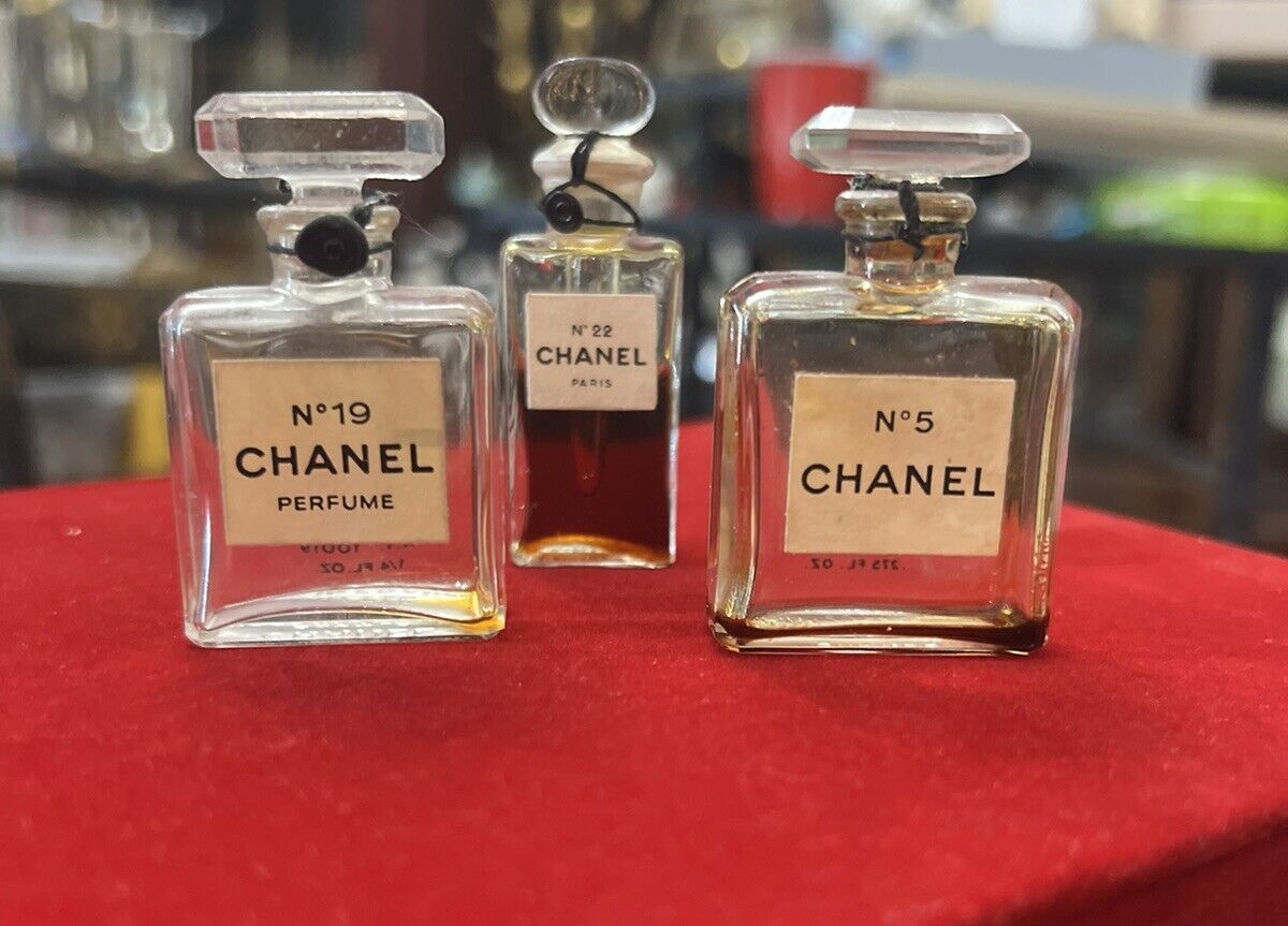 Lot 3 Pcs Miniature Chanel Perfume Bottle 