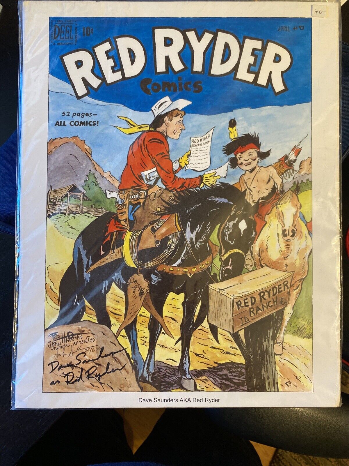 Red Ryder Comics Print 11 X 14 Poster Signed By Dave Saunders