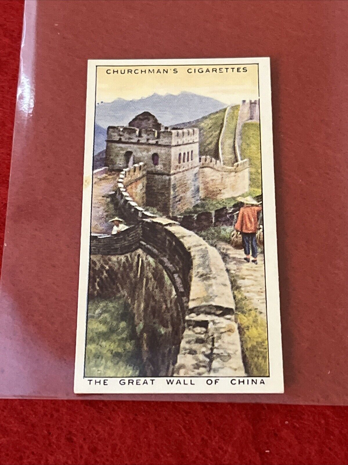 1930s Churchman “World Wonders Old & New” THE GREAT WALL Tobacco Card #14  G-VG