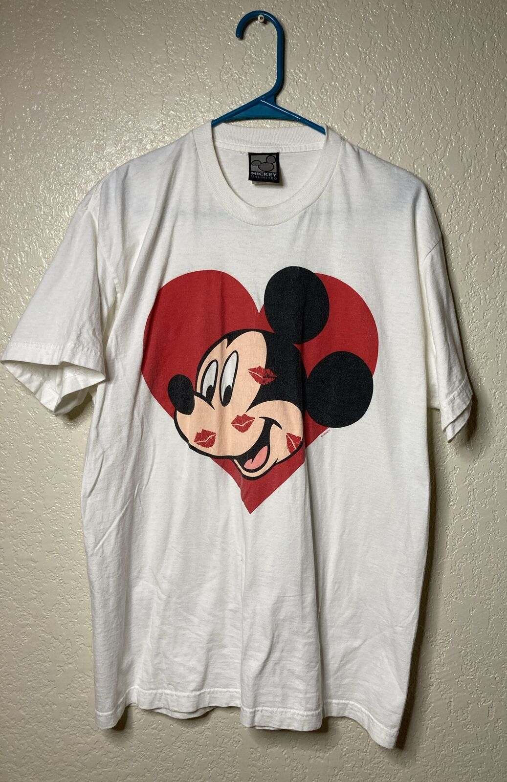 Vintage Mickey Unlimited Shirt Size Large Mickey Mouse With Kisses Short Sleeve